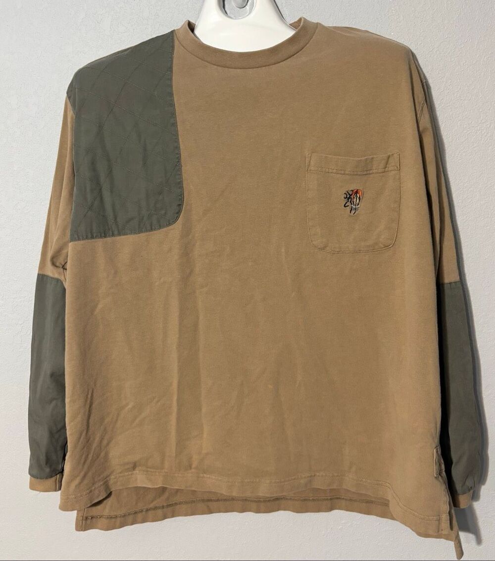 Browning Long Sleeve Shooting T Shirt Size XL Pocket Embroidered Right Handed